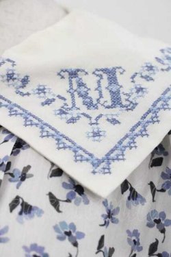 画像4: Jane Mrple / Harmony cross stitch collar dress ドレス  白Ｘ青 I-25-10-10-053-LO-OP-SA-ZI