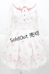 LIZ LISA / スイートケーキ柄ワンピース  ピンクＸ赤 I-25-10-10-059-LO-OP-SA-ZI