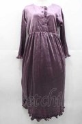 merlot plus / ベルベット長袖ワンピース  ラベンダー I-25-10-10-070-LO-OP-SA-ZI