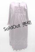 merlot plus / ベルベット長袖ワンピース  ラベンダー I-25-10-10-070-LO-OP-SA-ZI