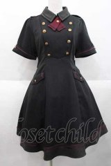 Amavel / Daydream Crestミリタリーワンピース  黒 I-25-10-10-072-CA-OP-SA-ZI