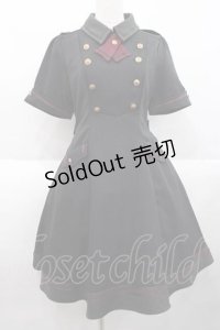 Amavel / Daydream Crestミリタリーワンピース  黒 I-25-10-10-072-CA-OP-SA-ZI