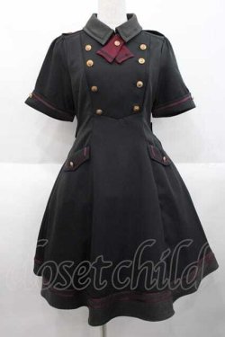 画像1: Amavel / Daydream Crestミリタリーワンピース  黒 I-25-10-10-072-CA-OP-SA-ZI