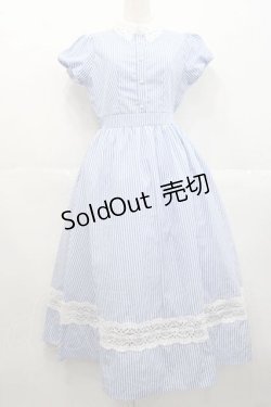 画像1: tocco closet / ストライプ半袖ワンピース  青Ｘ白 I-25-10-10-075-LO-OP-SA-ZI