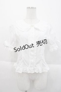 画像1: BABY,THE STARS SHINE BRIGHT / ハートレース襟半袖ブラウス  白 I-25-10-10-008-BA-BL-SA-ZI