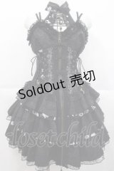 Ozz oneste / チャイナ&レースアップキャミビスチェジャンパースカート  黒 I-25-10-10-078-OO-OP-SA-ZI