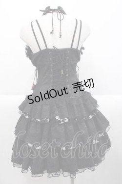 画像2: Ozz oneste / チャイナ&レースアップキャミビスチェジャンパースカート  黒 I-25-10-10-078-OO-OP-SA-ZI