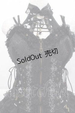 画像3: Ozz oneste / チャイナ&レースアップキャミビスチェジャンパースカート  黒 I-25-10-10-078-OO-OP-SA-ZI