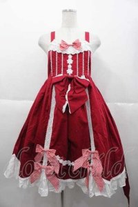 BABY,THE STARS SHINE BRIGHT / Emiliaギンガムジャンパースカート  赤 I-25-10-10-084-BA-OP-SA-ZI