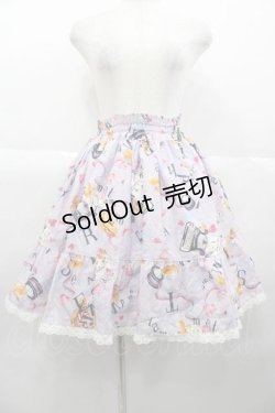 画像1: metamorphose / リスのお手紙フリルスカート  ラベンダー I-25-10-10-088-ME-SK-SA-ZI