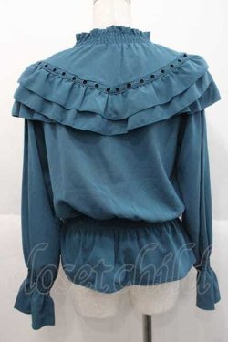 画像2: axes femme / ハイネックはしごレーストップス  青Ｘ黒 I-25-10-10-009-AX-TO-SA-ZI