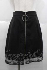 Jamieエーエヌケー / フロントZIPタイトスカート  黒Ｘシルバー I-25-10-10-095-LO-SK-SA-ZI