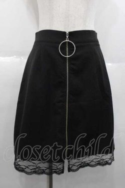画像1: Jamieエーエヌケー / フロントZIPタイトスカート  黒Ｘシルバー I-25-10-10-095-LO-SK-SA-ZI