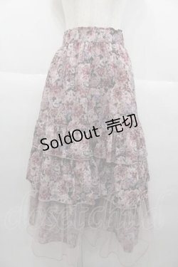 画像1: axes femme / フルールPTティアードスカート  ピンク I-25-10-10-105-AX-SK-SA-ZT525