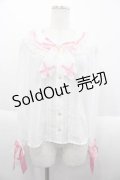 BABY,THE STARS SHINE BRIGHT / Ruban le Lien a la modeブラウス  白Ｘピンク I-25-10-10-011-BA-BL-SA-ZI