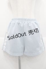 ACDC RAG / 安心、ジャージショートパンツ  サックスＸ白 I-25-10-10-111-PU-PA-SA-ZI