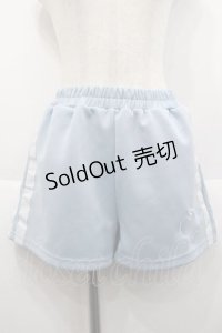 ACDC RAG / 安心、ジャージショートパンツ  サックスＸ白 I-25-10-10-111-PU-PA-SA-ZI