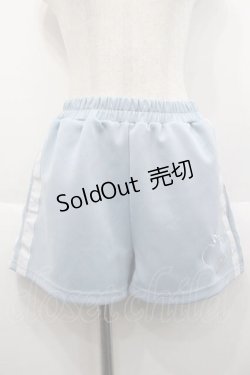 画像1: ACDC RAG / 安心、ジャージショートパンツ  サックスＸ白 I-25-10-10-111-PU-PA-SA-ZI