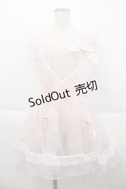 画像1: BABY,THE STARS SHINE BRIGHT / オーガンジーハートエプロン  ピンク I-25-10-10-115-BA-TO-SA-ZI