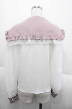 画像2: Ank Rouge / リボンセーラー半袖ブラウス  ピンクＸ白 I-25-10-10-014-CA-BL-SA-ZI