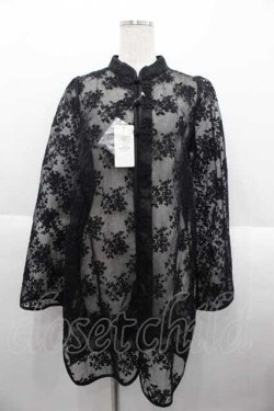 画像1: axes femme kawaii / シースルーチャイナブラウス M 黒 I-25-10-10-016-AX-BL-SA-ZI