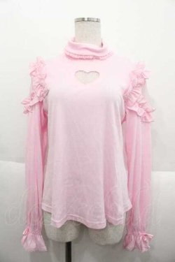 画像1: Angelic Pretty / Lacy Heartタートルネックカットソー  ピンク I-25-10-10-017-AP-TO-SA-ZI