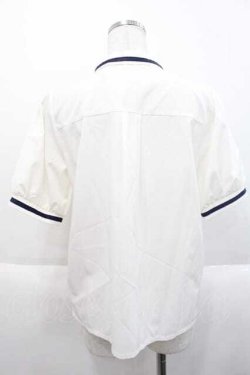 画像2: axes femme / ミリタリー風タイ付ブラウス  アイボリーＸネイビー I-25-10-10-002-AX-BL-SA-ZI