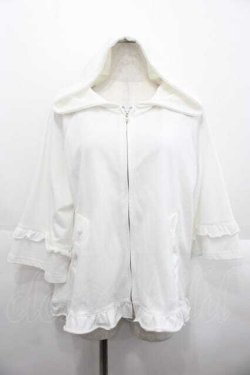 画像1: axes femme / リボンポケットフレアーパーカー  白 I-25-10-10-019-AX-TO-SA-ZI