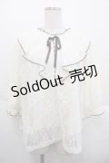 axes femme / レースハイネックトップス  白Ｘブラウン I-25-10-10-020-AX-TO-SA-ZI