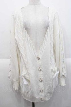 画像1: Amavel / 袖編み上げカーディガン  白 I-25-10-10-024-CA-TO-SA-ZI