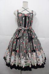 Angelic Pretty / Sheep Gardenティアードジャンパースカート  黒 I-25-10-15-043-AP-OP-SA-ZI