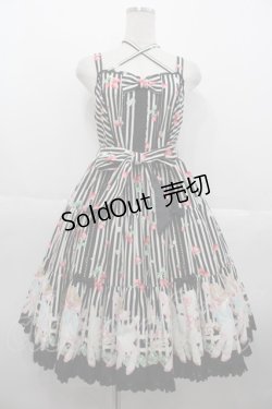 画像1: Angelic Pretty / Sheep Gardenティアードジャンパースカート  黒 I-25-10-15-043-AP-OP-SA-ZI