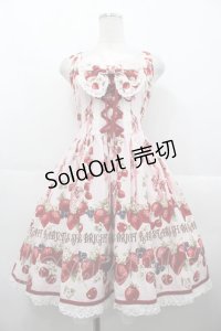 BABY,THE STARS SHINE BRIGHT / Strawberry’s Heart Drops柄ジャンパースカートI  ピンク I-25-10-15-046-BA-OP-SA-ZI