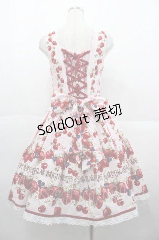 画像2: BABY,THE STARS SHINE BRIGHT / Strawberry’s Heart Drops柄ジャンパースカートI  ピンク I-25-10-15-046-BA-OP-SA-ZI (2)