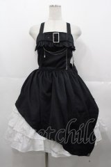 ALICE and the PIRATES / 蜘蛛の巣おばけプリントジャンパースカート  黒Ｘ白 I-25-10-15-050-PA-OP-SA-ZI