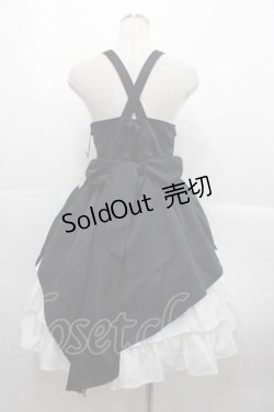 画像2: ALICE and the PIRATES / 蜘蛛の巣おばけプリントジャンパースカート  黒Ｘ白 I-25-10-15-050-PA-OP-SA-ZI