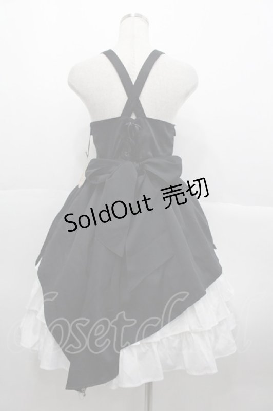 画像2: ALICE and the PIRATES / 蜘蛛の巣おばけプリントジャンパースカート  黒Ｘ白 I-25-10-15-050-PA-OP-SA-ZI (2)