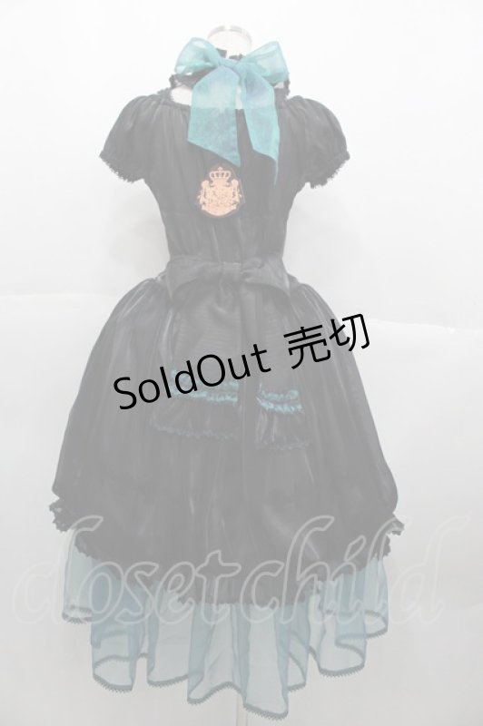 画像2: ALICE and the PIRATES / Crown jellyfishワンピースドレス  黒 I-25-10-15-051-PA-OP-SA-ZI (2)