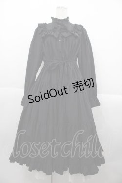 画像1: Physical Drop / 前釦スタンドカラーワンピース  黒 I-25-10-15-056-LO-OP-SA-ZI