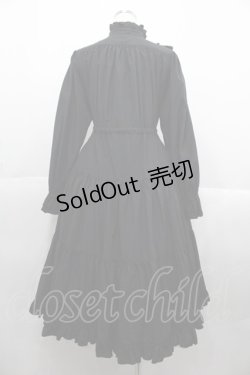 画像2: Physical Drop / 前釦スタンドカラーワンピース  黒 I-25-10-15-056-LO-OP-SA-ZI