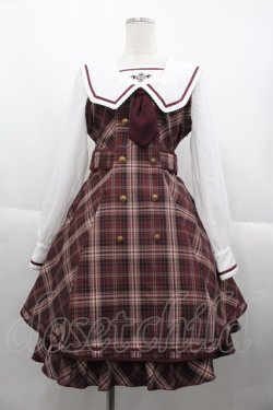 画像1: Amavel / Classical Confection チェックセーラーワンピース  ボルドー I-25-10-15-059-CA-OP-SA-ZI
