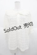 m petit by misako / AOKレースブラウス L 白 I-25-10-15-007-LO-BL-SA-ZI