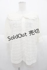 m petit by misako / AOKレースブラウス L 白 I-25-10-15-007-LO-BL-SA-ZI