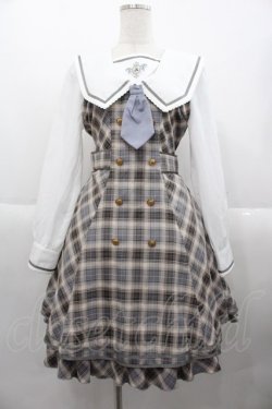 画像1: Amavel / Classical Confection チェックセーラーワンピース  グレー I-25-10-15-060-CA-OP-SA-ZI