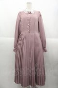 m petit by misako / AM*レースエリプリーツワンピース L ピンクＸ白 I-25-10-15-065-LO-OP-SA-ZI