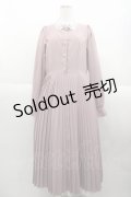 m petit by misako / AM*レースエリプリーツワンピース L ピンクＸ白 I-25-10-15-065-LO-OP-SA-ZI
