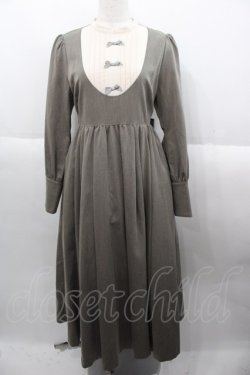 画像1: Maison de FLEUR Petite Robe canone / カノンレトロワンピース M ブラウン I-25-10-15-069-EL-OP-SA-ZI
