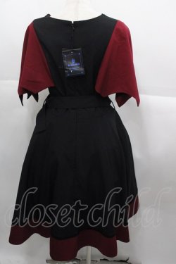 画像2: Moi-meme-Moitie / 蝙蝠ケープジャンパースカート 13号 ボルドー×クロ I-25-10-15-073-MO-OP-SA-ZI