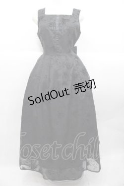 画像1: Moi-meme-Moitie / 花柄フロッキーロングジャンパースカート 9号 黒 I-25-10-15-074-MO-OP-HR-ZI