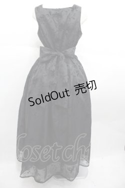 画像2: Moi-meme-Moitie / 花柄フロッキーロングジャンパースカート 9号 黒 I-25-10-15-074-MO-OP-HR-ZI